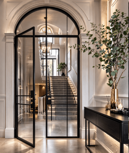 FD30 steel fire door installed in a residential hallway