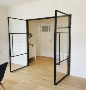 Internal Steel French doors - opened