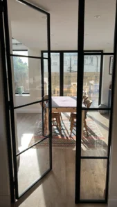 Steel single door with side panel