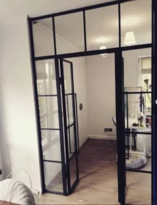 internal steel door with top panel and side panels