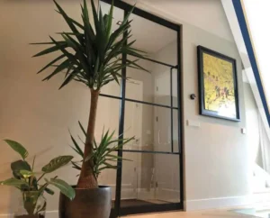 single steel interior door with side panel