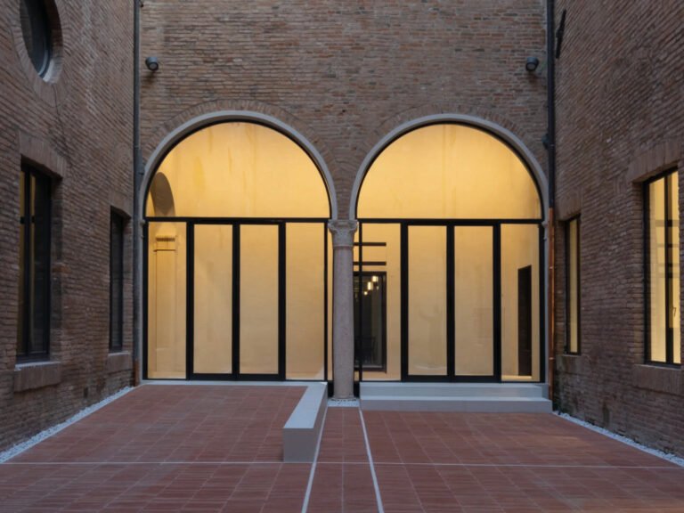 steel external doors in arch shape