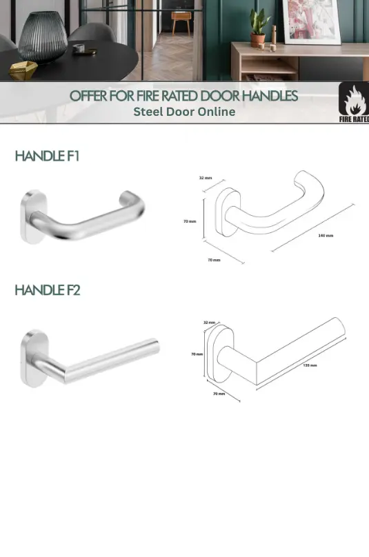 lever handle F1 And F2 For Steel Fire Doors